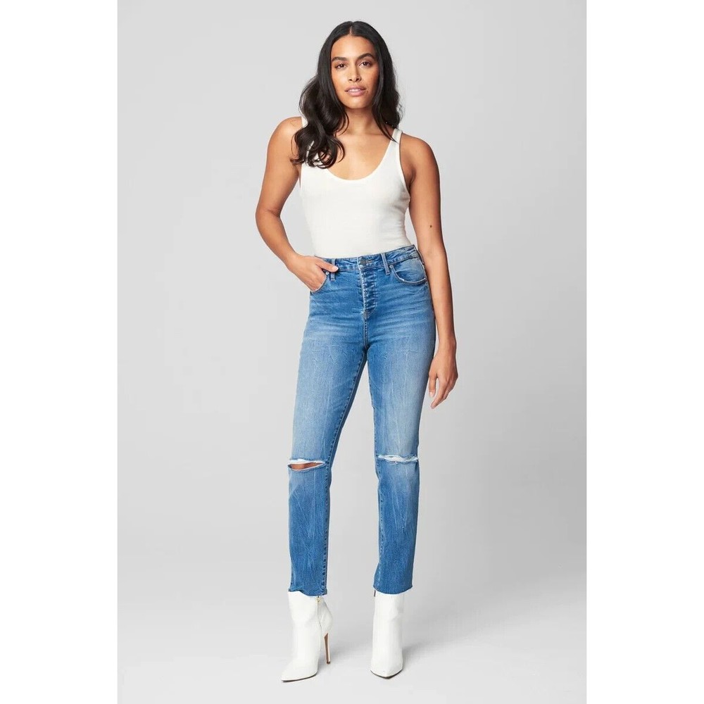 BLANKNYC The Madison Crop Jeans In Saw You There  BLUE SIZE 27 Skinny Ra…